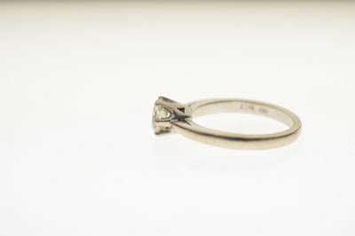 Lot 1 - Diamond solitaire 18ct white gold ring
