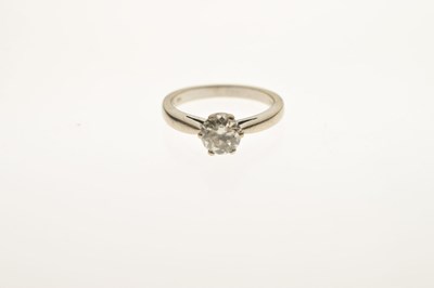 Lot 1 - Diamond solitaire 18ct white gold ring