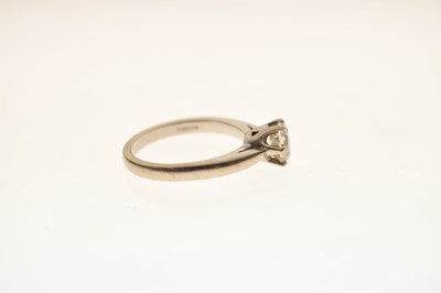 Lot 1 - Diamond solitaire 18ct white gold ring