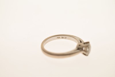 Lot 1 - Diamond solitaire 18ct white gold ring