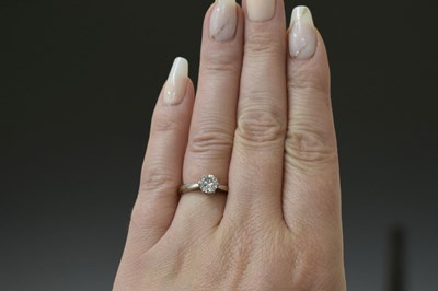 Lot 1 - Diamond solitaire 18ct white gold ring