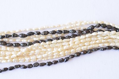 Lot 37 - Freshwater pearl yellow metal necklace and matching bracelet set