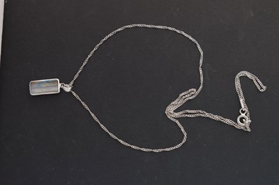 Lot 27 - Opal white metal pendant
