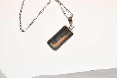 Lot 27 - Opal white metal pendant