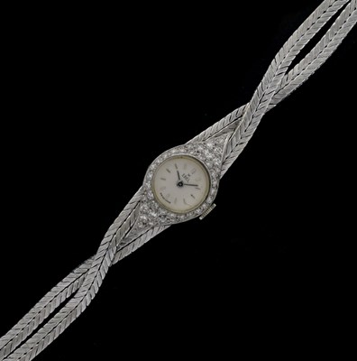 Lot 69 - Ebel - Lady's white metal (585) and diamond set dress watch