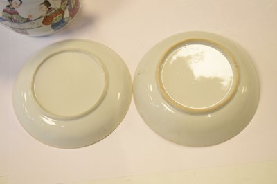 Lot 340 - Chinese Canton famille rose teapot or wine pot, etc.