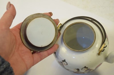 Lot 340 - Chinese Canton famille rose teapot or wine pot, etc.
