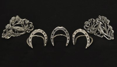 Lot 78 - Five late Victorian silver novelty menu holders