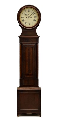 Lot 420 - Mid 19th century mahogany-cased 8-day Scottish drumhead longcase clock