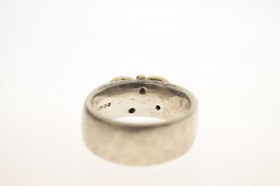 Lot 45 - Julia Beusch - Diamond and opal silver ring