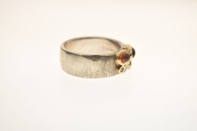 Lot 45 - Julia Beusch - Diamond and opal silver ring