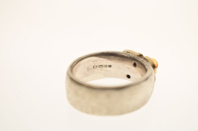 Lot 45 - Julia Beusch - Diamond and opal silver ring