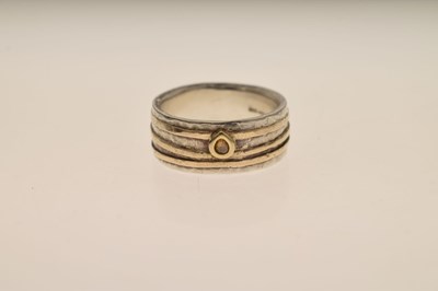 Lot 46 - Attributed to Julia Beusch - Yellow diamond set silver ring
