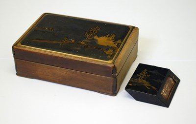 Lot 261 - Abe Shoten, Nagasaki - Japanese damascened cigarette box and match case