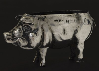 Lot 80 - Early 20th century novelty silver pin cushion in the form of a pig