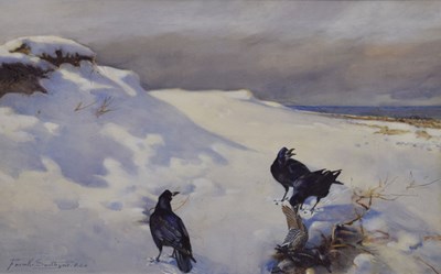 Lot 309 - Frank Southgate, RBA (British, 1872-1916) - Watercolour - Ravens