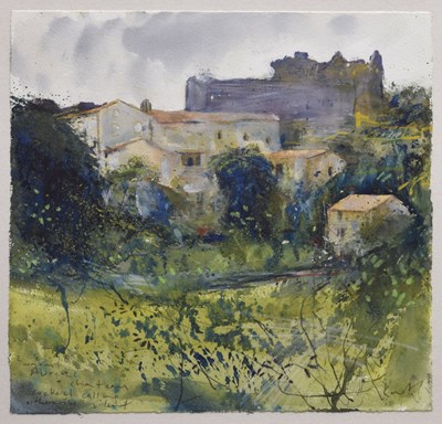 Lot 388 - Kurt Jackson, RWA (British, b.1961) - Watercolour - Auriac Chateau