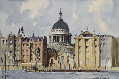 Lot 338 - Edward Wesson RI RSMA (British, 1910-1983) - Watercolour - St. Paul's Cathedral
