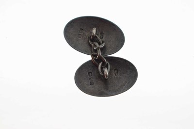 Lot 44 - Pair of Charles Horner green enamelled silver cufflinks