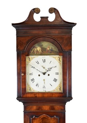 Lot 530 - Early 19th Century inlaid mahogany-cased 8-day painted dial longcase clock