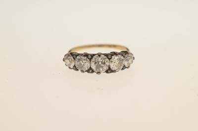 Lot 11 - 19th century diamond graduated five-stone ring