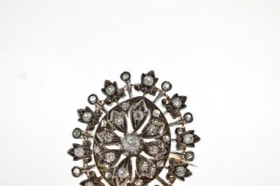 Lot 24 - 19th century old-cut diamond pendant brooch with swallow