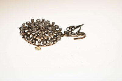 Lot 24 - 19th century old-cut diamond pendant brooch with swallow