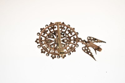 Lot 24 - 19th century old-cut diamond pendant brooch with swallow