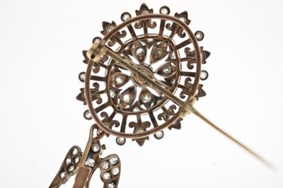 Lot 24 - 19th century old-cut diamond pendant brooch with swallow