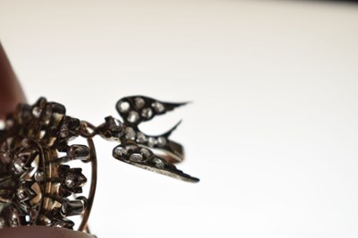 Lot 24 - 19th century old-cut diamond pendant brooch with swallow