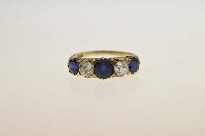 Lot 19 - 18ct gold, sapphire and diamond five-stone ring