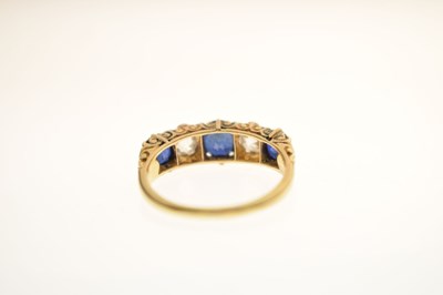Lot 19 - 18ct gold, sapphire and diamond five-stone ring