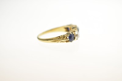 Lot 19 - 18ct gold, sapphire and diamond five-stone ring