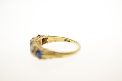Lot 19 - 18ct gold, sapphire and diamond five-stone ring