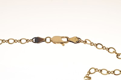 Lot 28 - Italian multi-gemstone yellow metal necklace (stamped 14K)