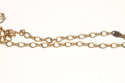 Lot 28 - Italian multi-gemstone yellow metal necklace (stamped 14K)