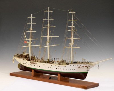 Lot 304 - A 20th Century model full-rigged ship, 'Danmark'