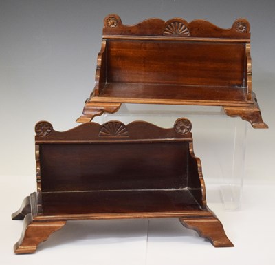 Lot 354 - Pair of reproduction Victorian-style hardwood book troughs