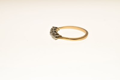 Lot 12 - Diamond five stone unmarked yellow metal ring