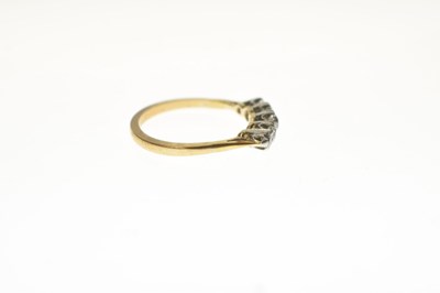 Lot 12 - Diamond five stone unmarked yellow metal ring