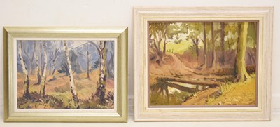 Lot 628 - Ronald Henry Johnson (British, 1930-2025) - Two oils on woodland scenes