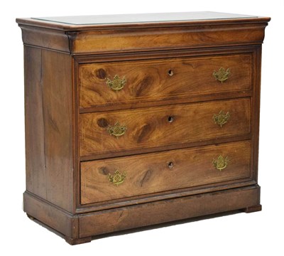 Lot 743 - 19th century French inlaid walnut chest of drawers