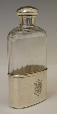 Lot 85 - Victorian silver mounted glass hip flask