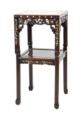 Lot 371 - Chinese mother of pearl-inlaid hardwood table or stand