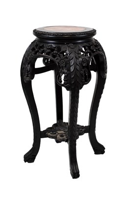Lot 372 - Chinese carved vase or jardiniere stand