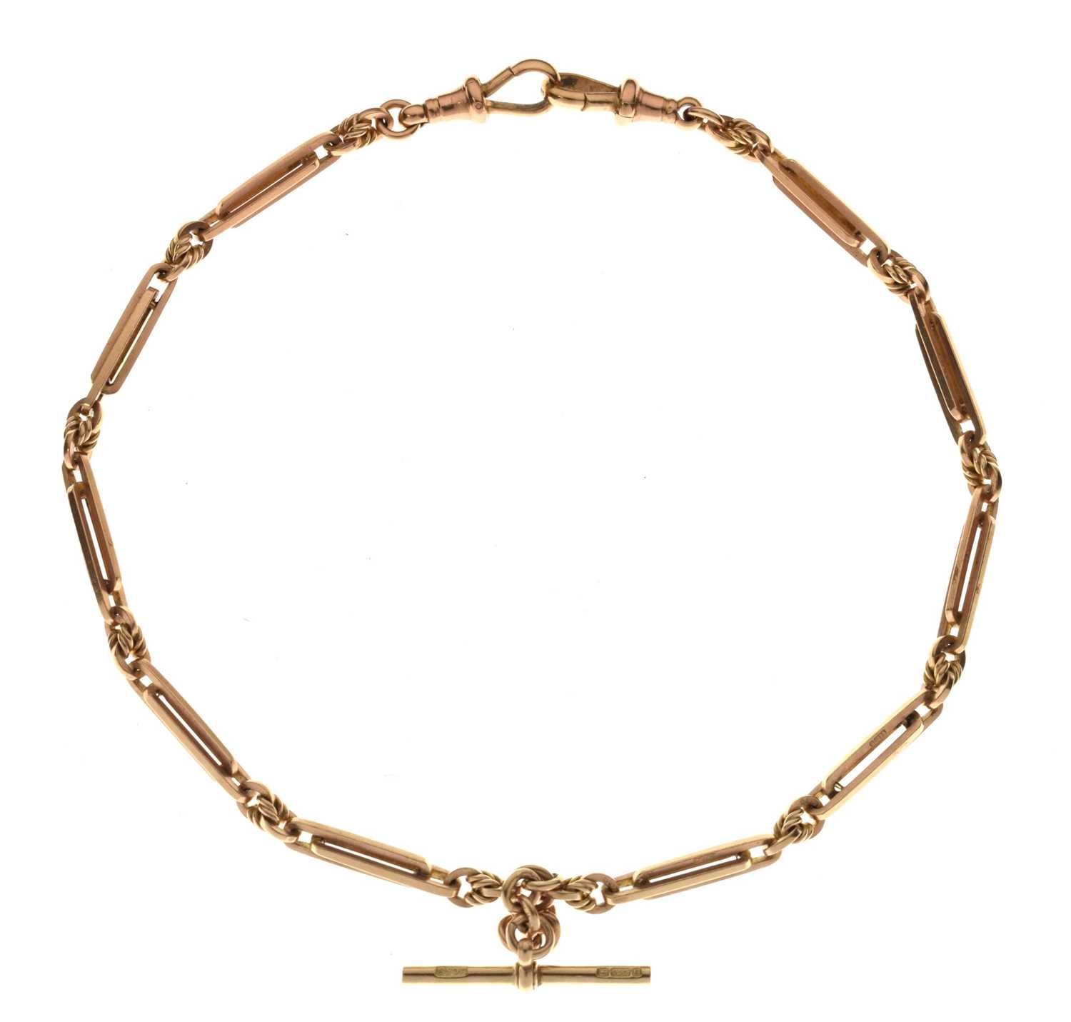 Lot 29 - 9ct gold fancy link Albert