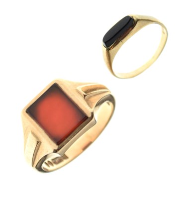 Lot 23 - Two 9ct gold signet type rings