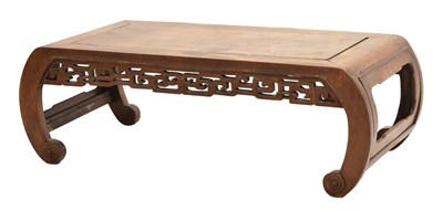 Lot 537 - Chinese carved hardwood and burr veneer opium table