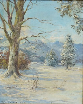 Lot 636 - Rosenhauer (20th century) - Oil on canvas - Winter landscape
