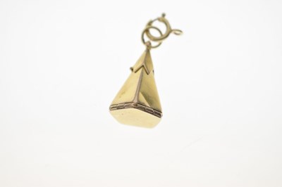Lot 43 - Masonic Interest - Yellow metal (9ct) fob of pentagonal pyramid form